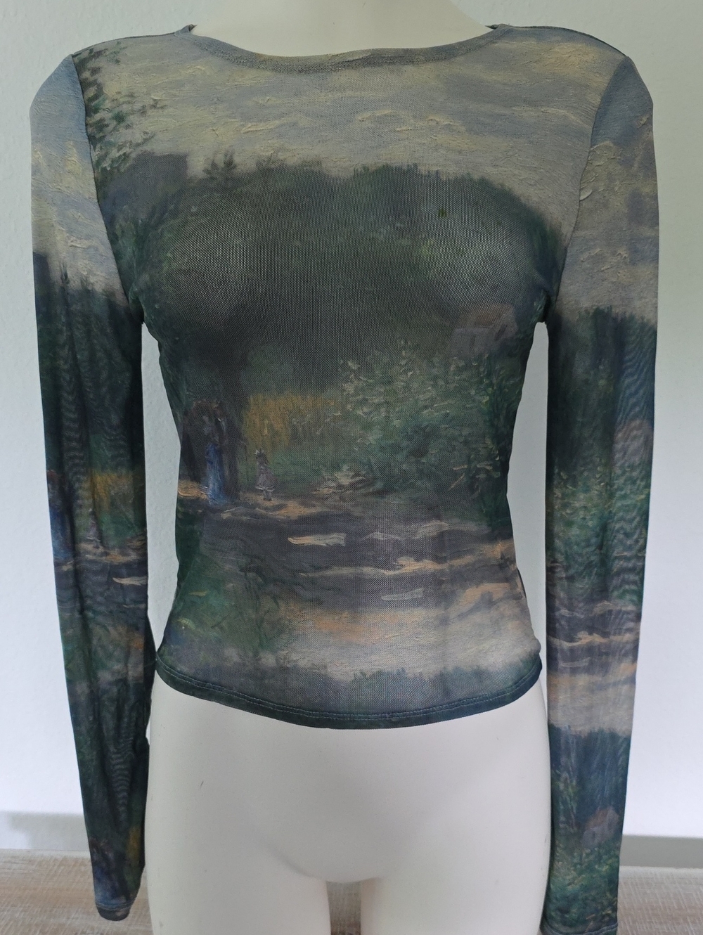PacSun X The Met Claude Monet "The Parc Monceau" Mesh Long-Sleeve Top